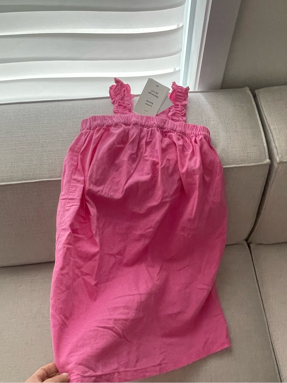 H&M pink cotton/linen summer dress kids